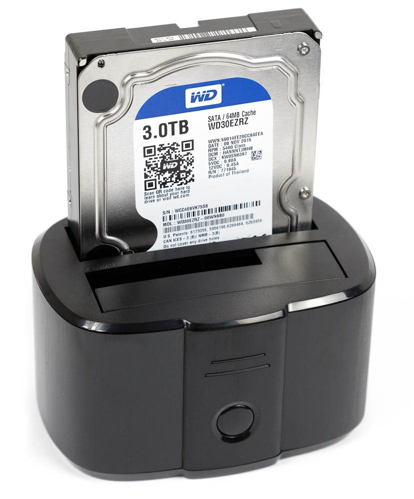 3,5-Zoll-Festplatte WD Blue in einer USB-Dockingstation