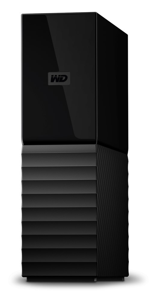 WD My Book 8 TB externe Desktop-Festplatte stehend von vorne mit WD-Logo
